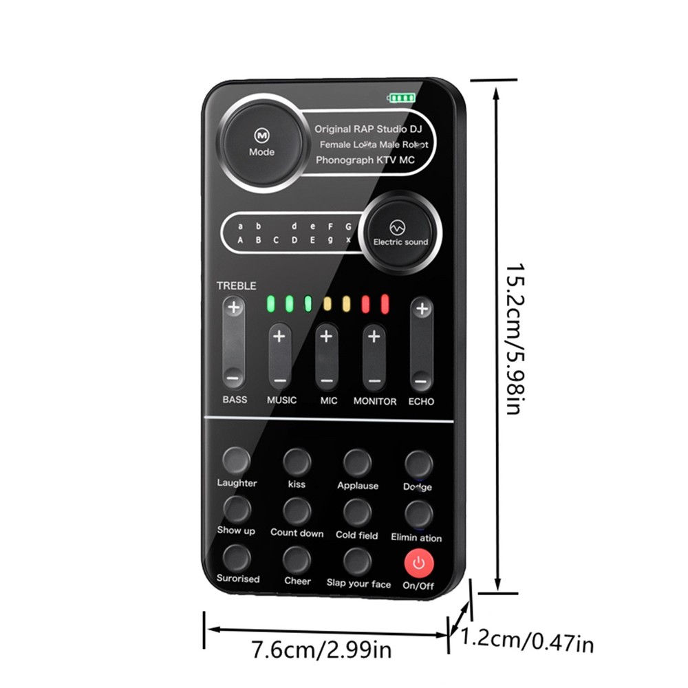 For Cable Sound Card Portable Mixer with Evading Function 13 Adjustable Stones