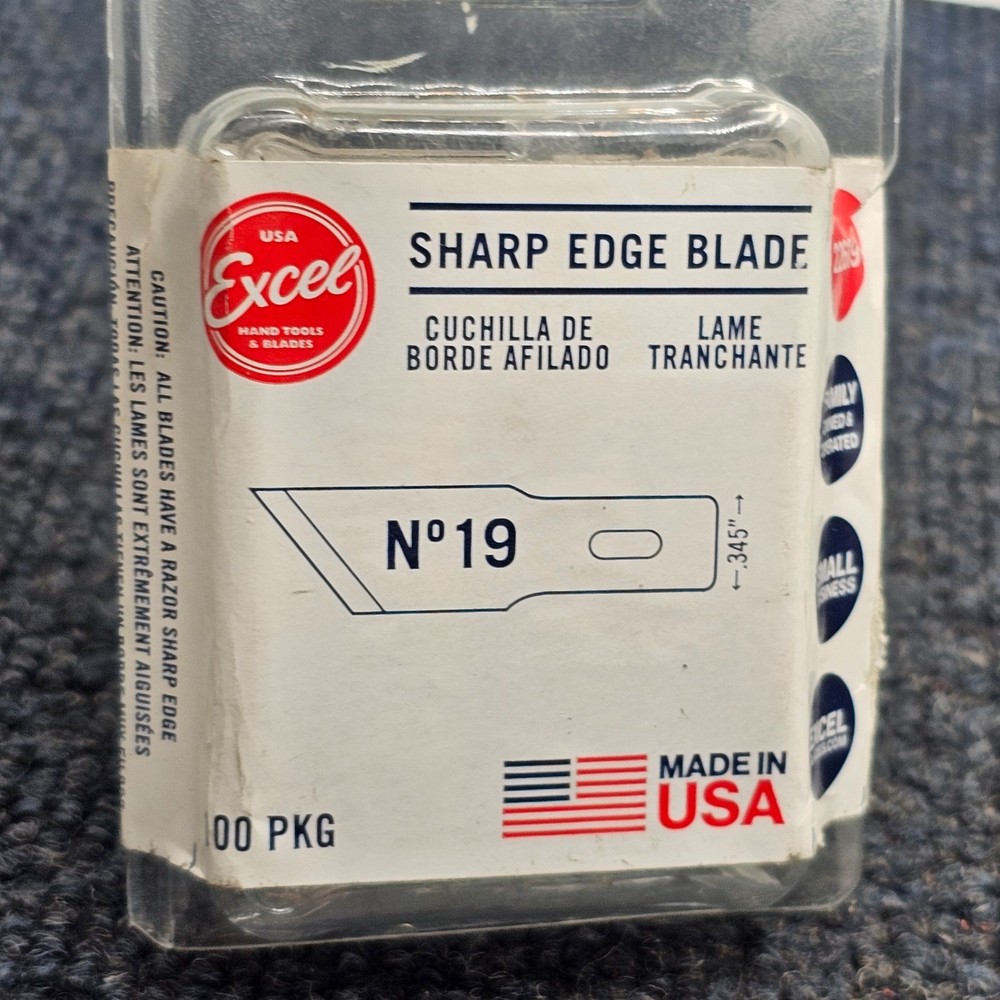 (QTY 100) Excel Sharp Edge Blades, 22609, N°19