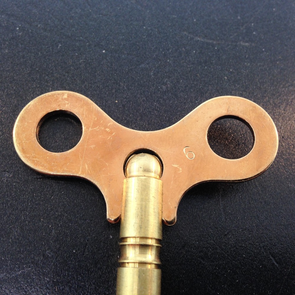 Solid Brass Clock Key #6 or 3.6 mm