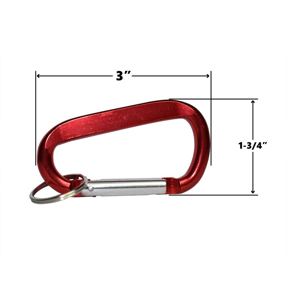 Aluminum Carabiner Spring Clip Hook Keychain (25/Pack)