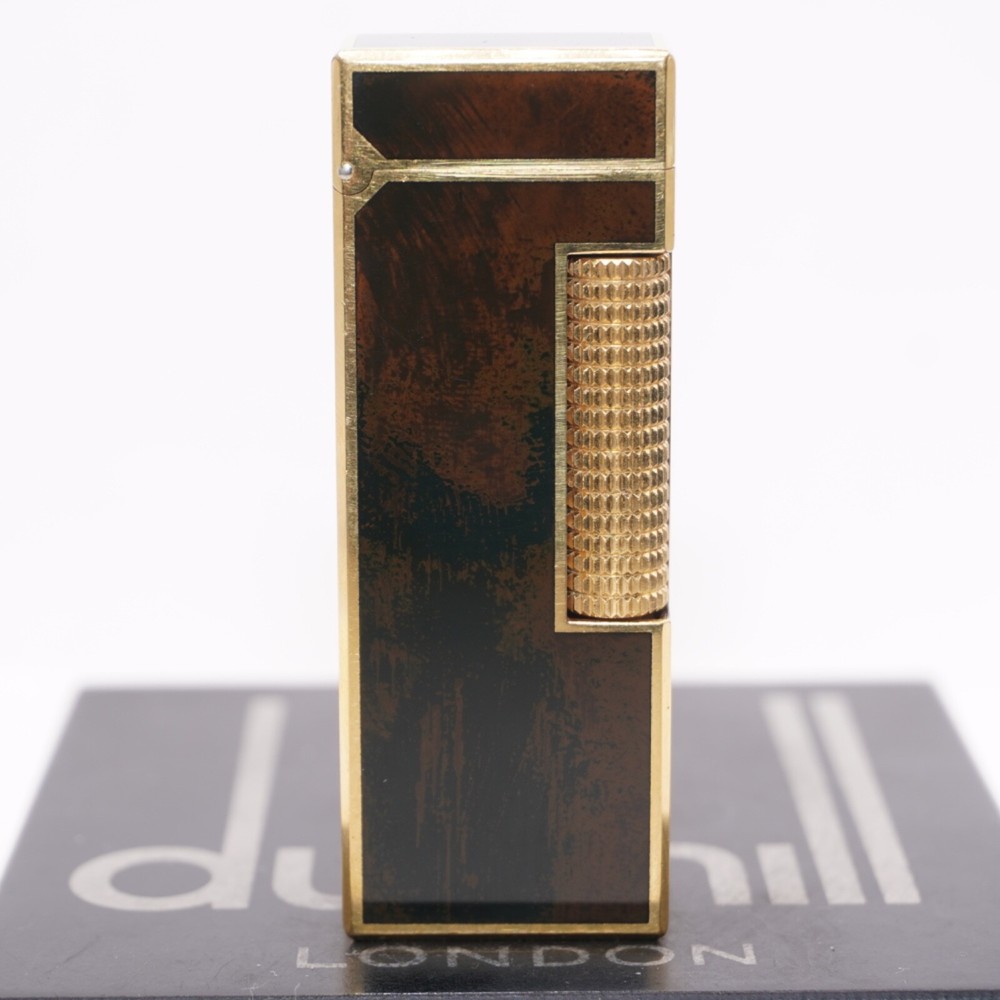 Dunhill Lighter Gold/Brown Lacquer_Ultrasonically Cleaned_WORKING
