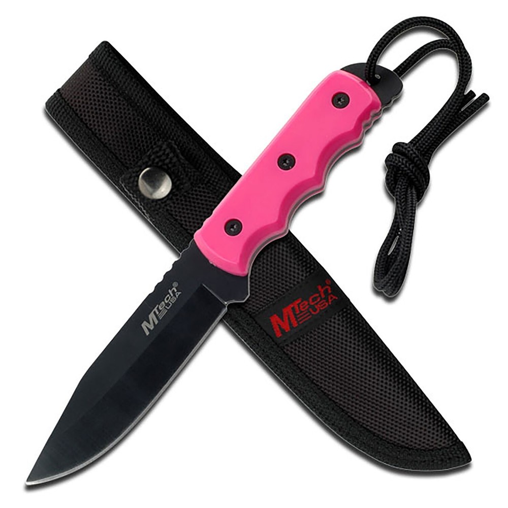 M-Tech Pink Black Hunter Full Tang Fixed Blade Knife Sheath