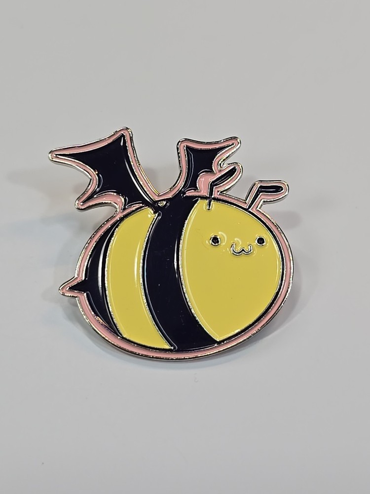 Bee With Bat Wings Lapel Pin Large Size