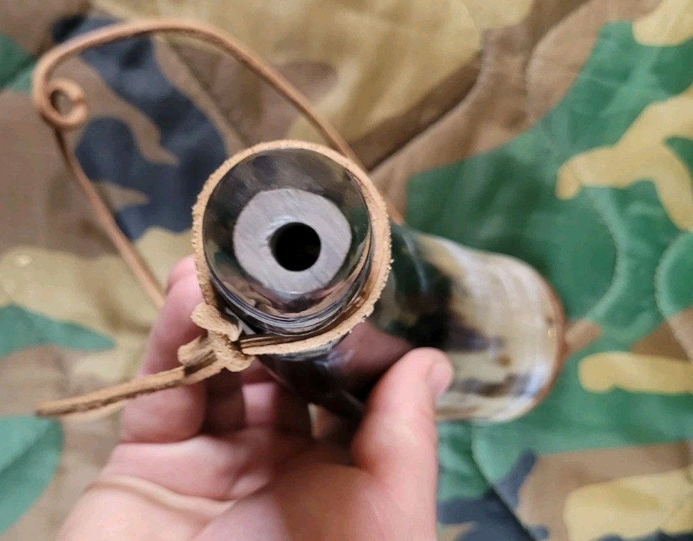 Modern Black Powder Muzzleloading Powder Horn Leather Strap