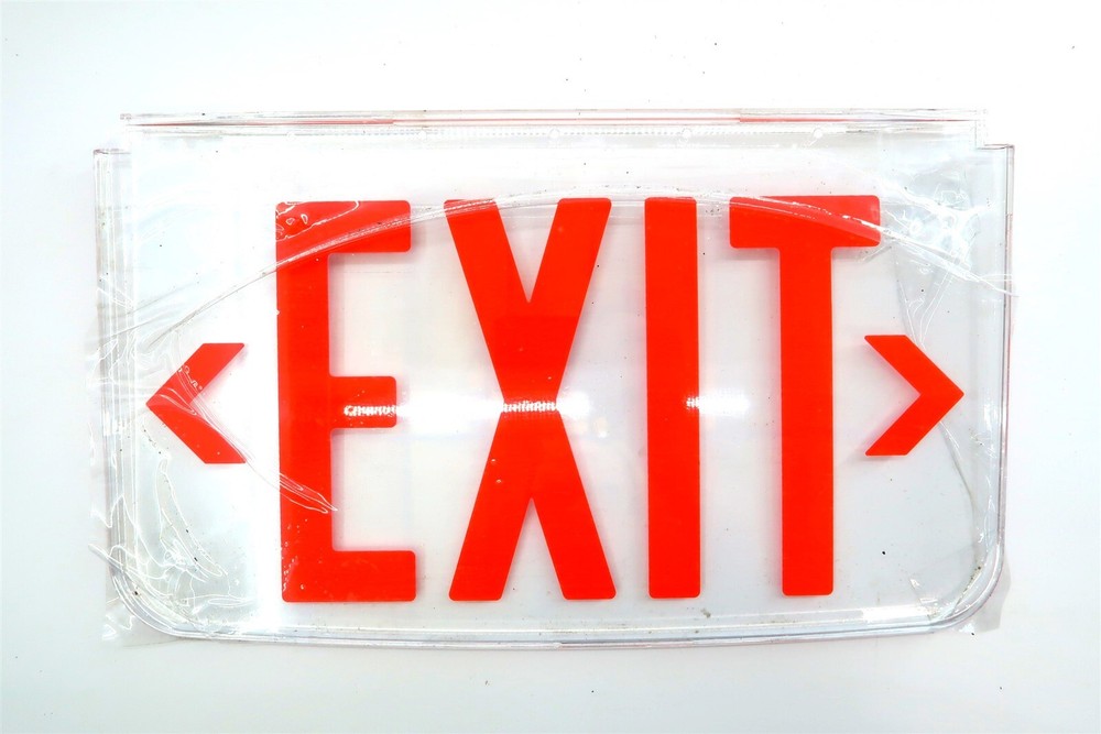 New SURE-LITES EXIT Directional Sign ~ Single Sided, Plexiglass / Plastic