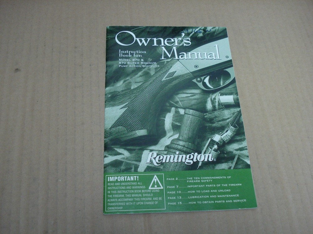 Remington Model 870 Owner's Manual