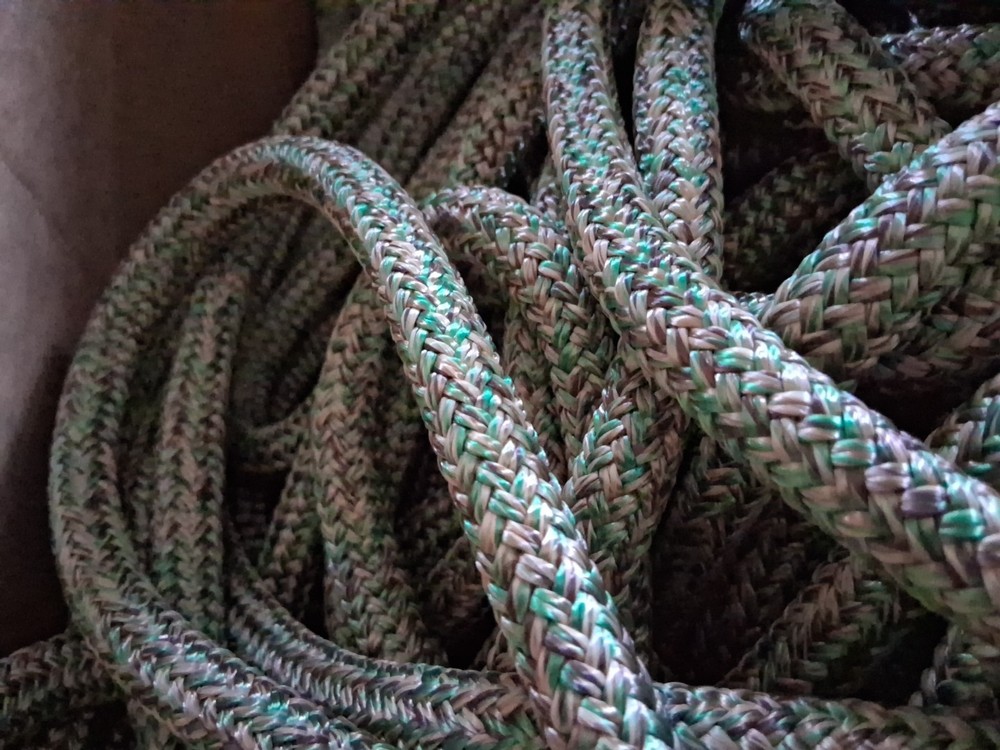 9/16 x 200 ft. Double Braid-Yacht Braid Polyester Rope. Green Blend Plus