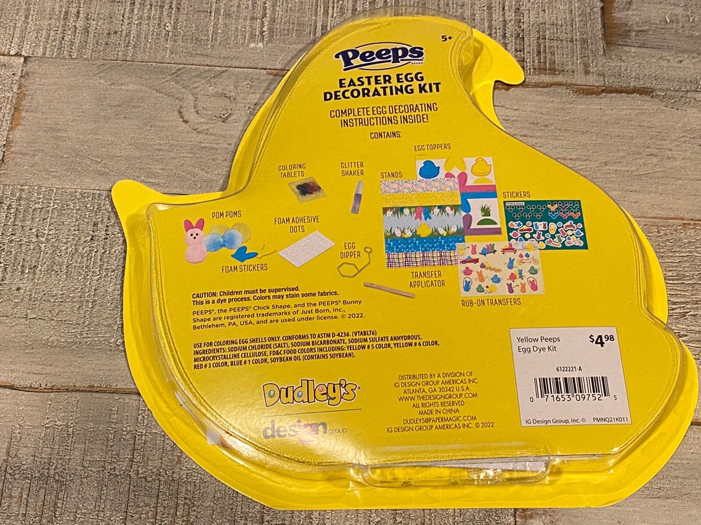 Peeps Yellow Deluxe Easter Egg Decorating Kit, Egg Dye - New