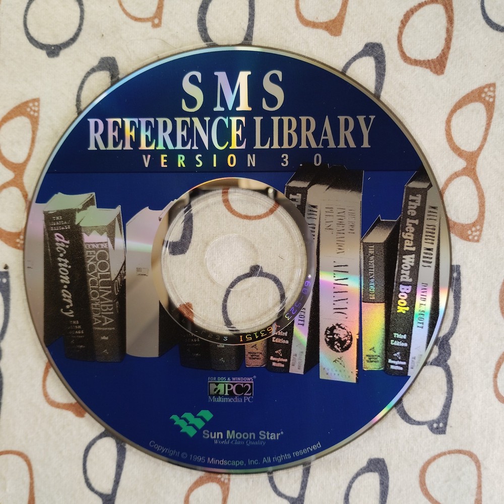 Sun Moon Star SMS Reference Library Version 3.0 Windows DOS PC CD-ROM Disc Only