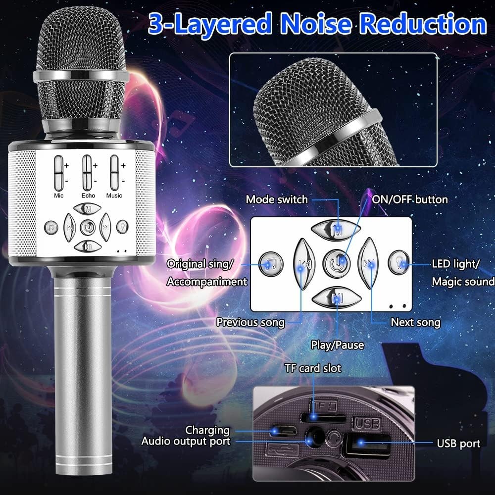 Bluetooth Karaoke Mic for Children's Parties