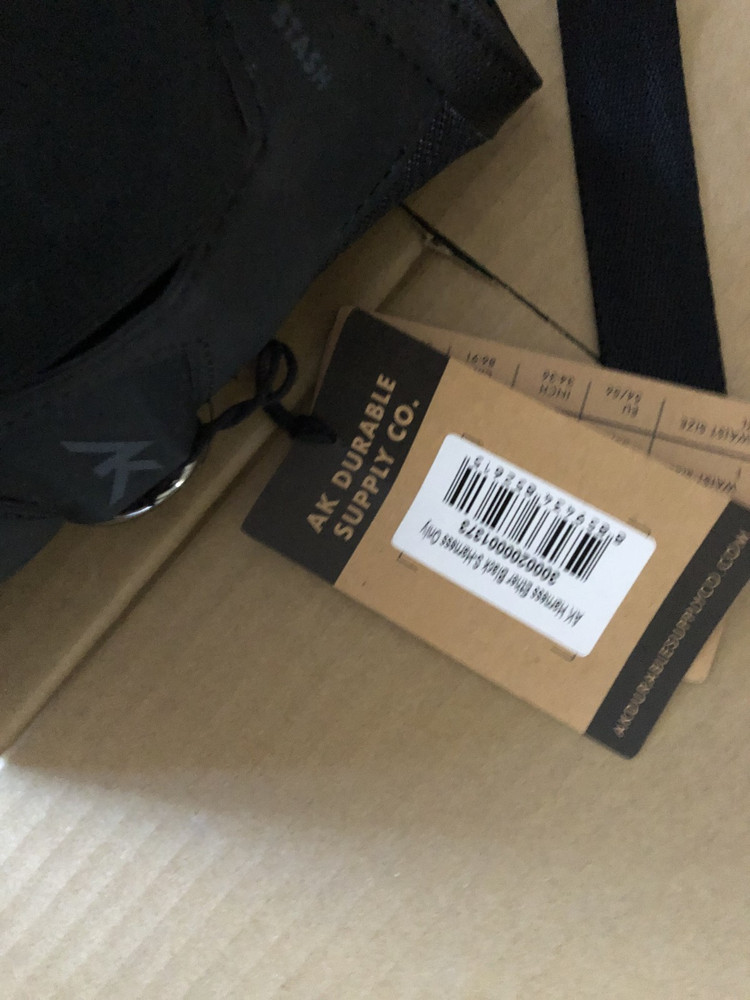 AK Durable Supply CO. Kite Harness Ether Black Size L Harness Only (New in Box)