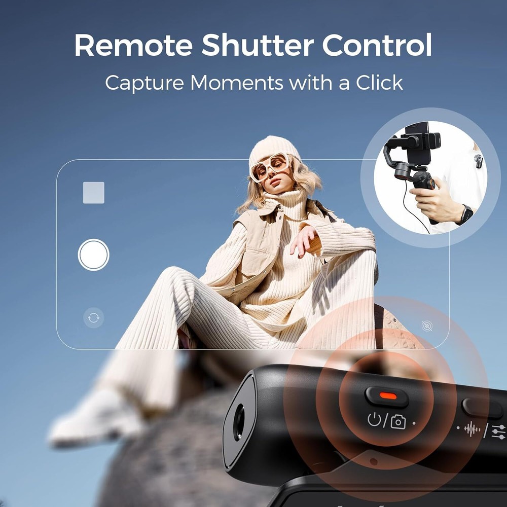 Hohem MIC-01 Wireless Lavalier Microphone 2 Transmitters 1 Receiver for Android