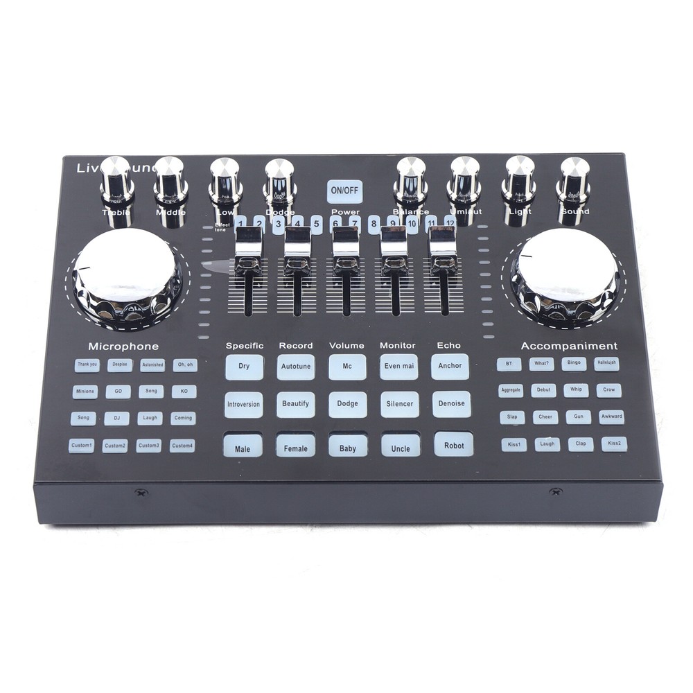 Audio Mixer Sound Board Console with 27 Sound Effects, USB Bluetooth Input