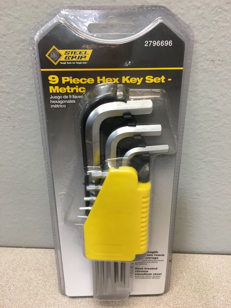 Steel Grip Metric L-Handle Hex Key Set 9 pc
