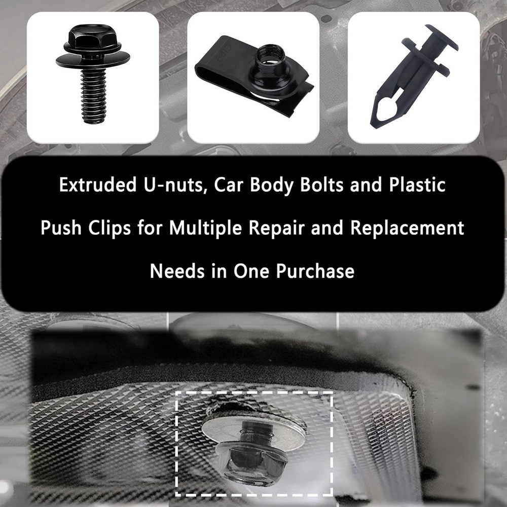 35PCS Car Engine Cover Clips Fasteners,Screw & Bolt Assortment Sets for Splas...
