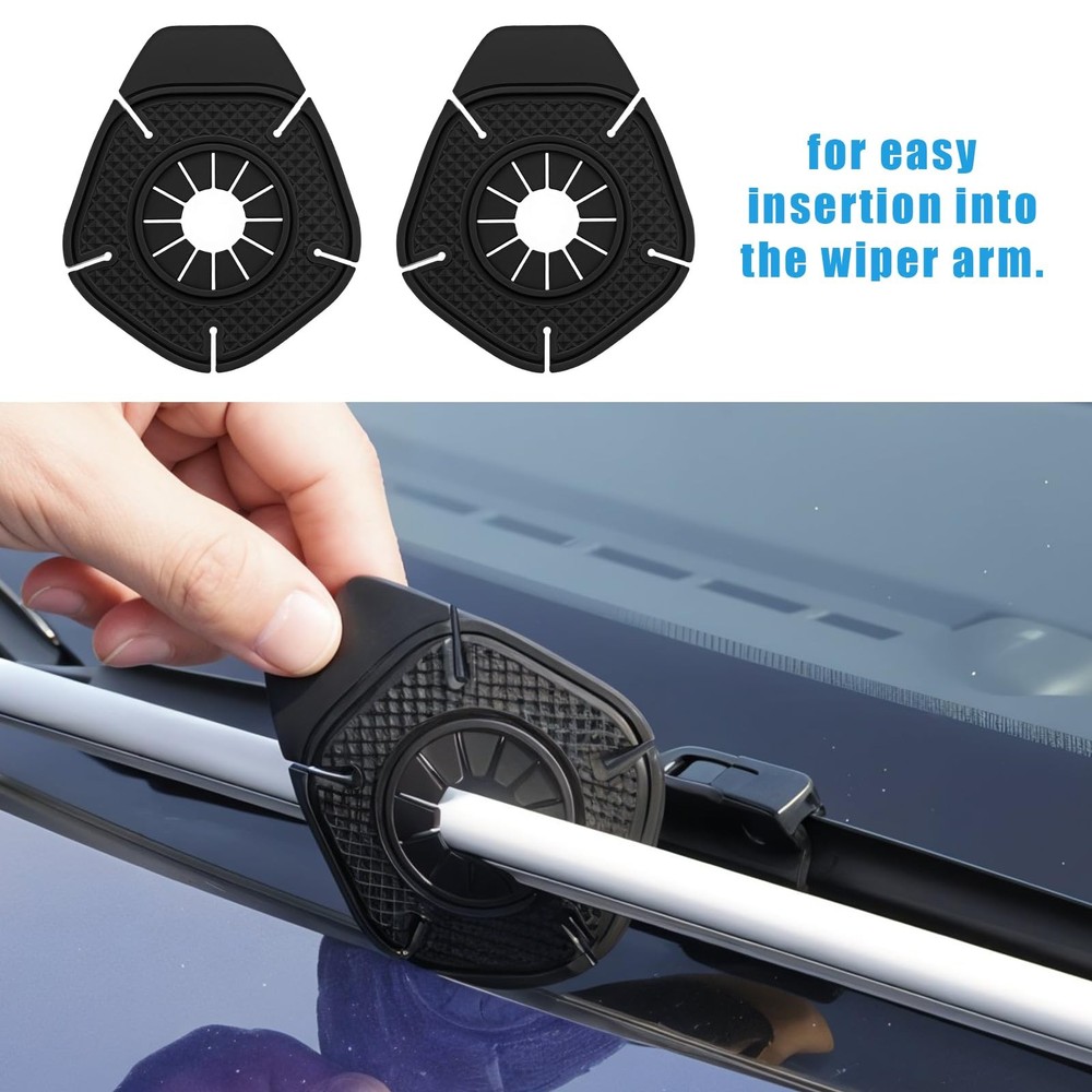 2PCS Silicone Windshield Wiper Covers Arm Hole Protector Pivot Guards, Front...