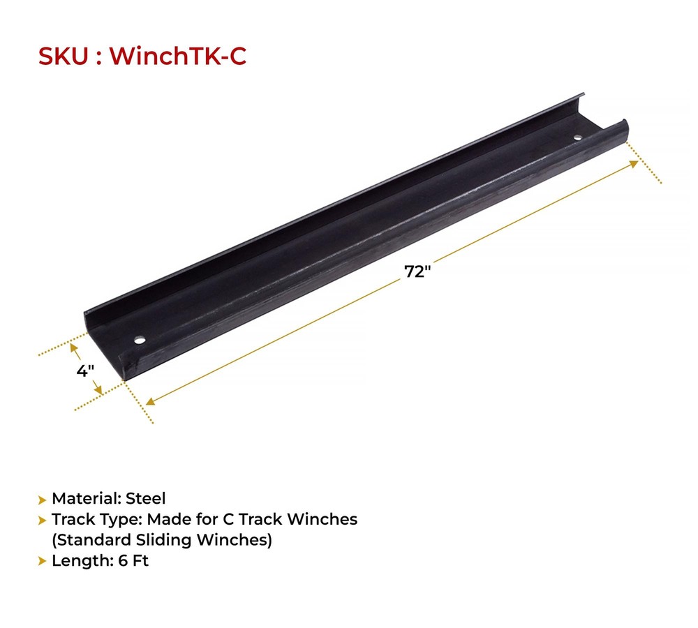 Sliding Winch Track - Steel 6FT Flatbed Trailer C Track