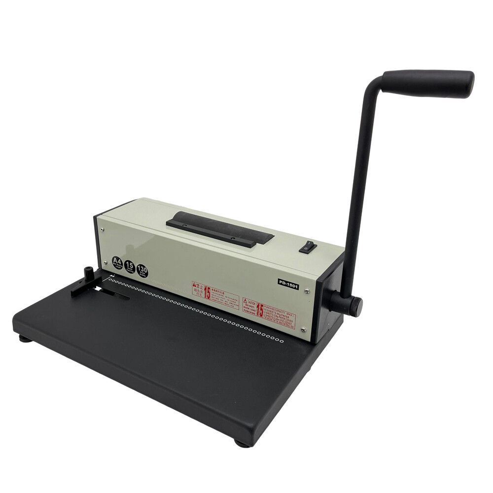 110V Desk Calendar Notebook Maker Plastic Spiral Coil Binding Machine Binder