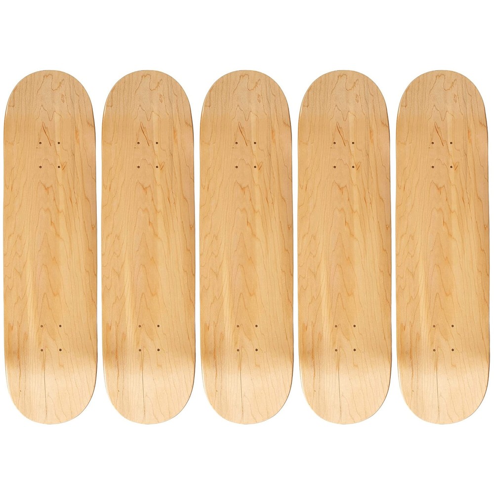 5 Blank Skateboard Decks 8.5" Natural + Griptape