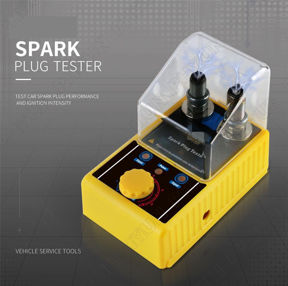 Spark Plug Tester Dual Hole Diagnostic Tool 12V Car Gasoline Ignition Analyzer