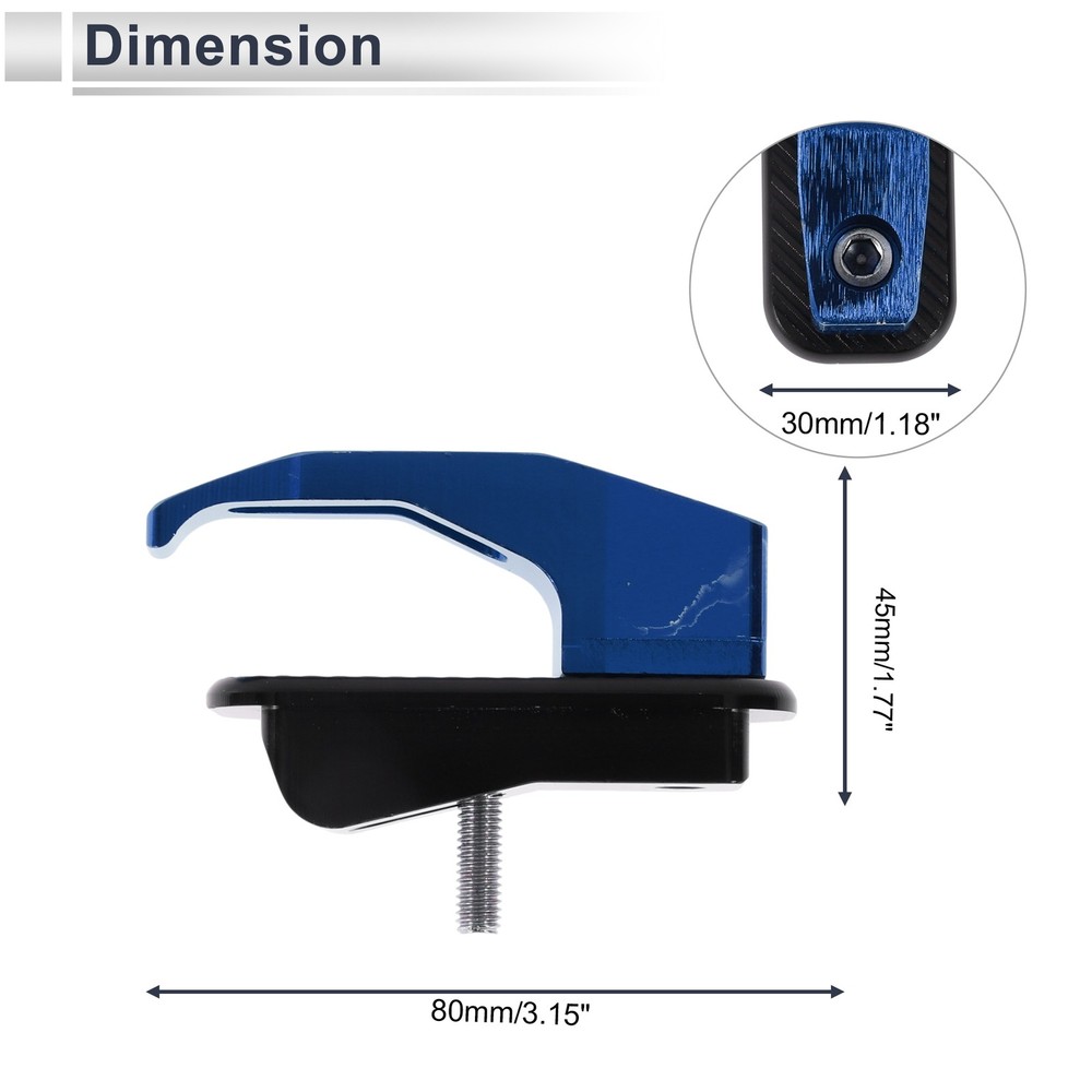 Alluper Alloy Motorcycle Hook for Minio Rectangular With Dark Blue Hole