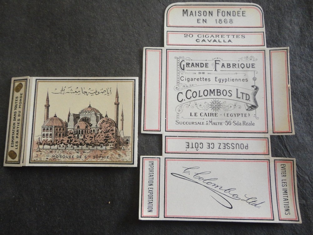 C.COLOMBOS LTD CAVALLA CAIRO-MALTA CIGARETTE PACKET