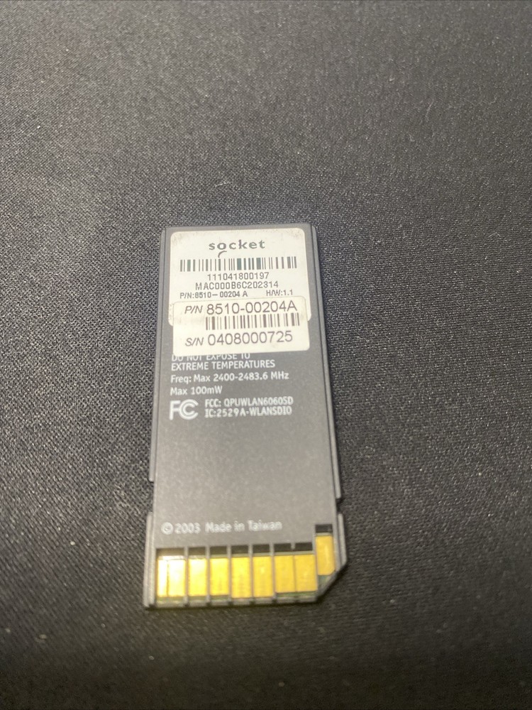 Socket SDIO Wireless LAN Card 802.11b Pre Owned