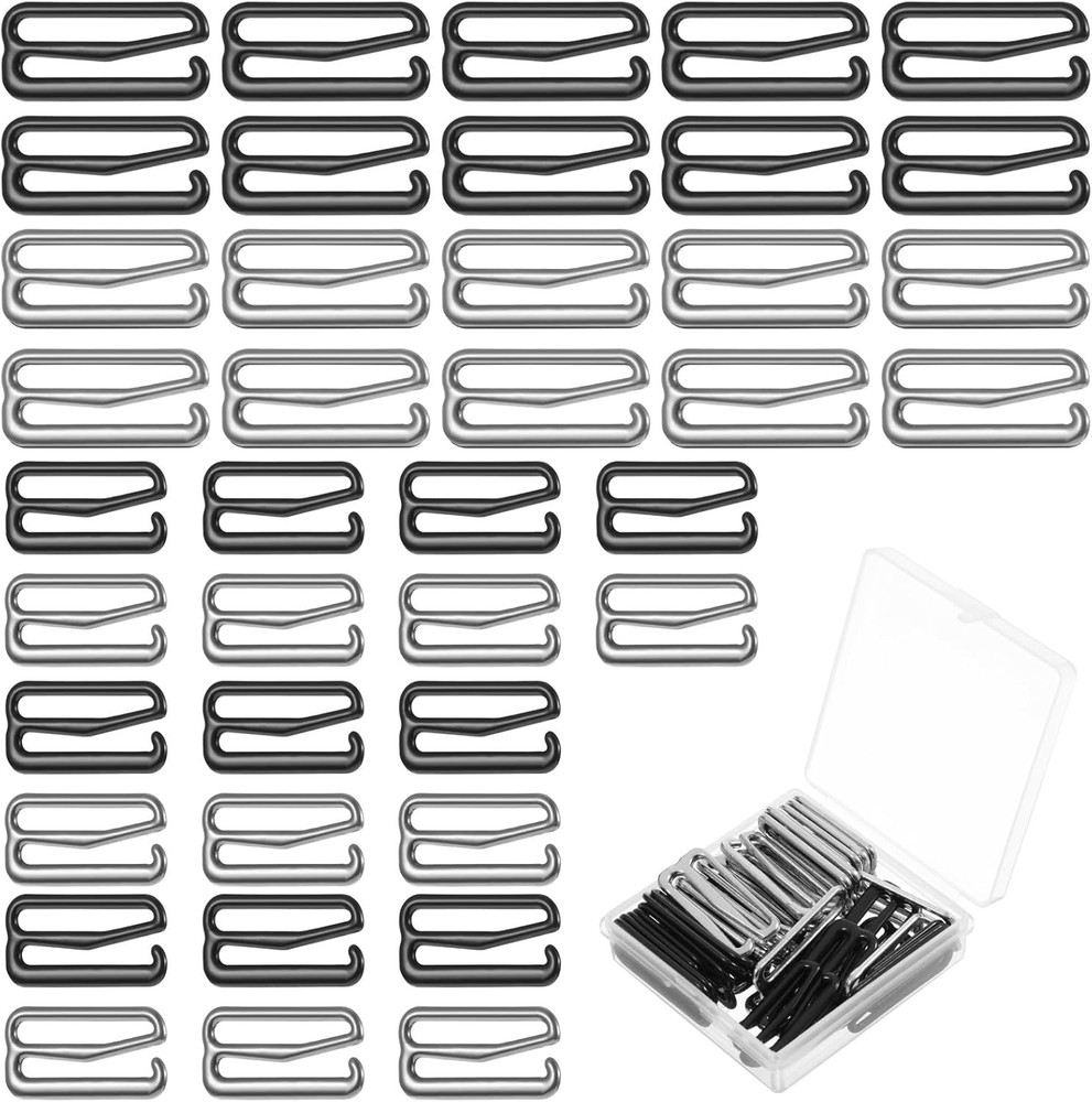 40PCS Swimsuit Bra Hooks Bra Strap Hook Replacement Bra Strap Slide Hook Meta...