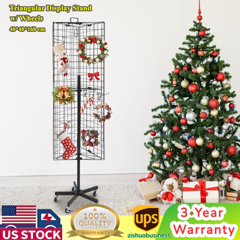 Triangular Grid Panel Display Stand Floor Standing Gridwall Display Stand