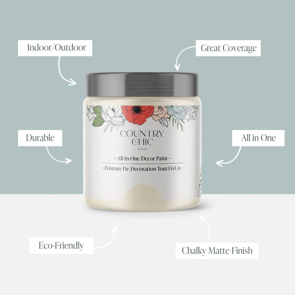 Rustic Elegance Multi-Purpose Chalk Paint, Eco-friendly formula, Matte finish.