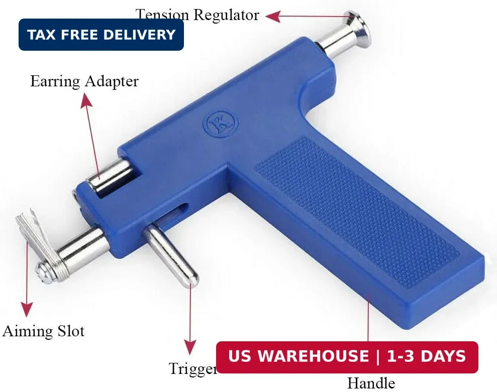 Professional Ear Piercing Gun Kit 98pcs Reusable Tool Stud Set