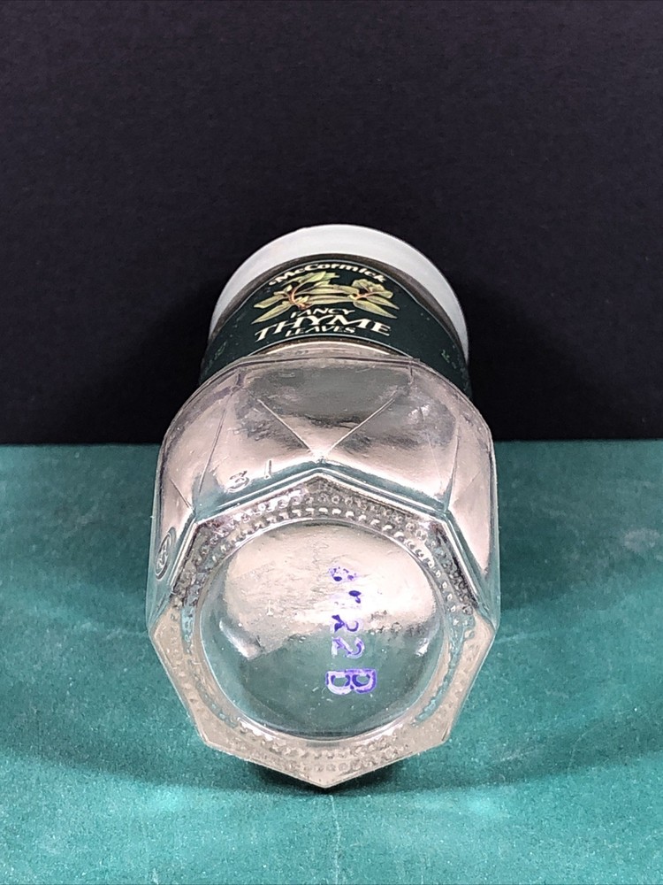 Vintage McCormick | Thyme Leaves | Spice Jar | Green Lid | Empty