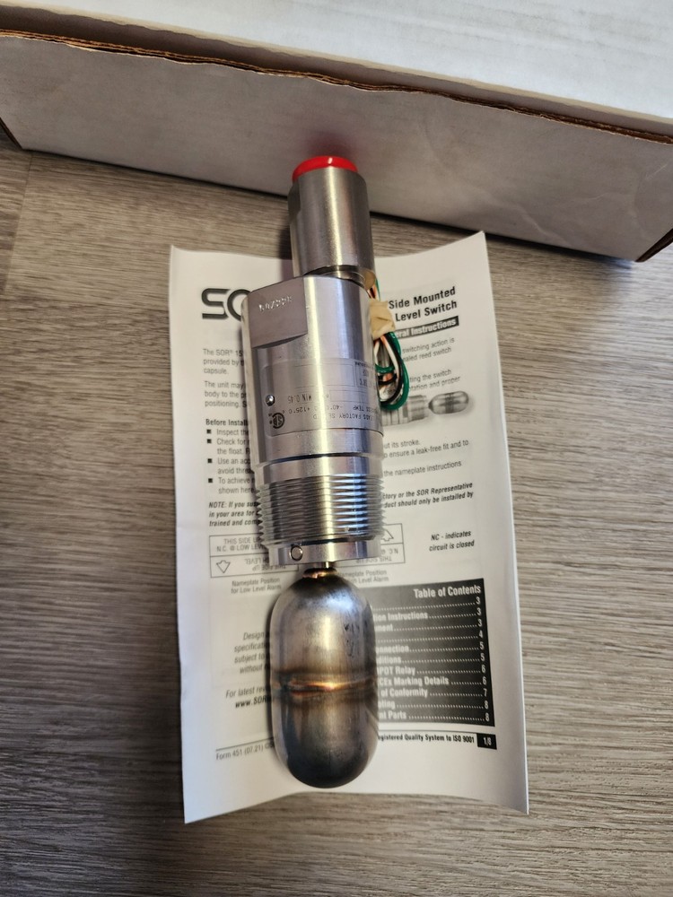 SOR 1510C-G5A-C-L9-ES-CSCV Float Level Switch SOR Level Switch