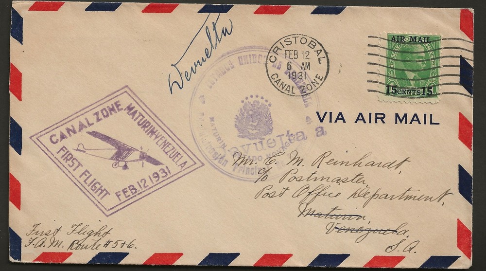 1931 FLIGHT COVER TO VENEZUELA