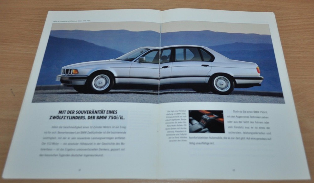 1992 BMW Programm Model Range Brochure Prospekt German Edition