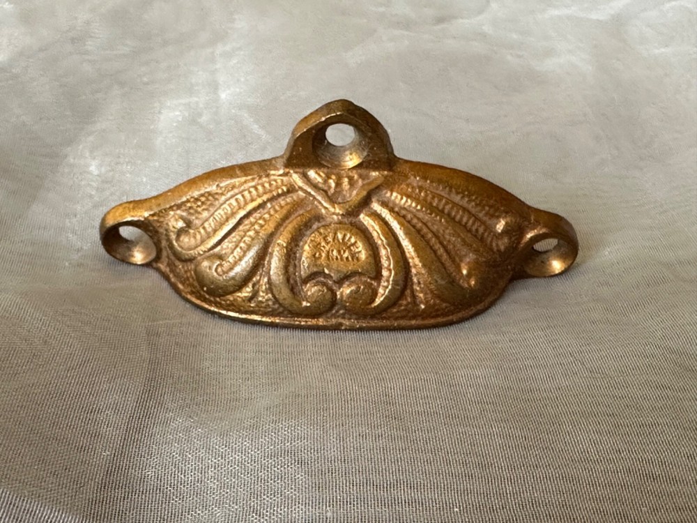 ANTIQUE Victorian Bronze Drawer Pull Apothecary Bin Cup Pull Hardware WG Creamer