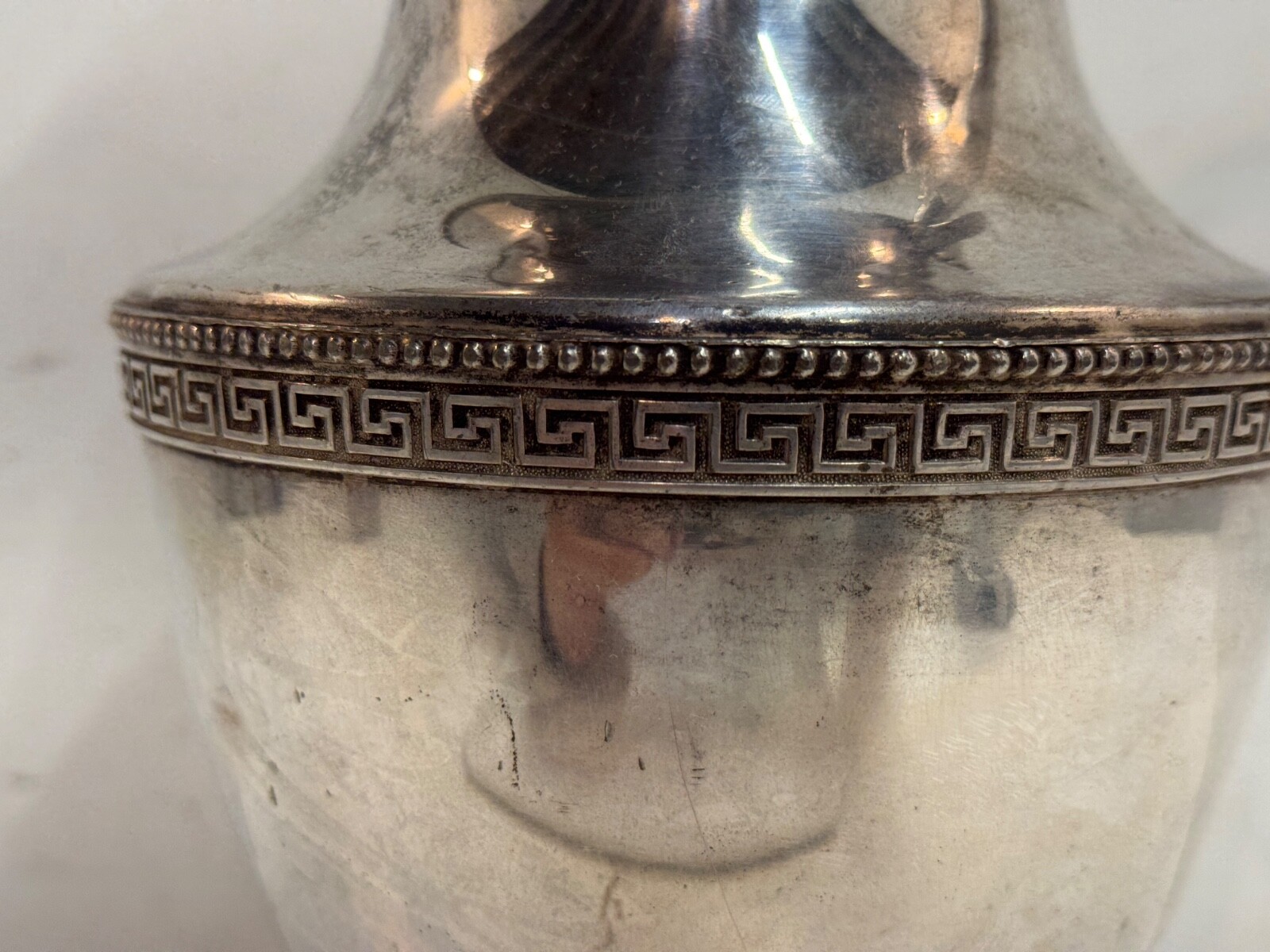 Vintage Rogers Smith Silver Plate Pitcher Pattern 1790 w/ Greek Key Decorations