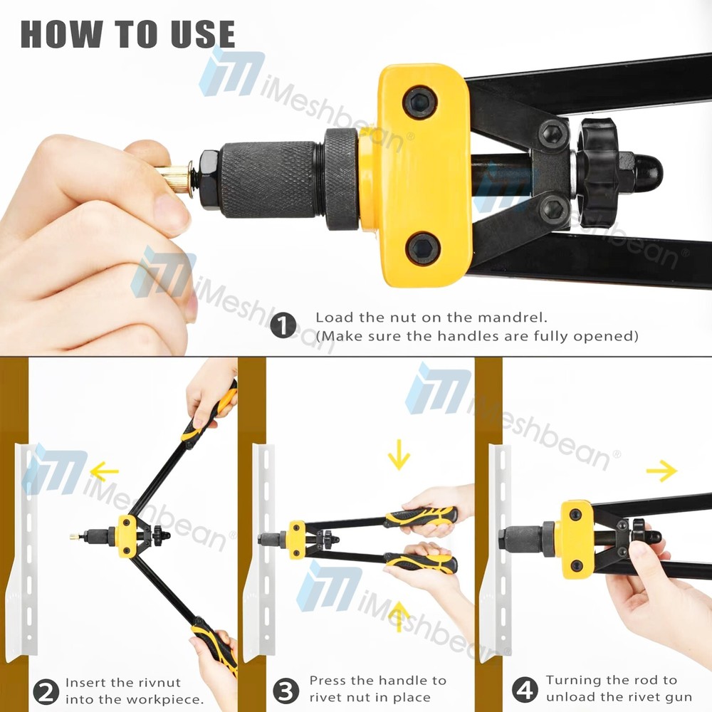 14'' Rivet Gun Kit Rivnut Thread Setting Tool Nut Setter NutSert Metric 70PCS