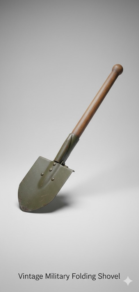 ​WEst German Cold War Folding Shovel Entrenching Tool E-Tool Wood Handle
