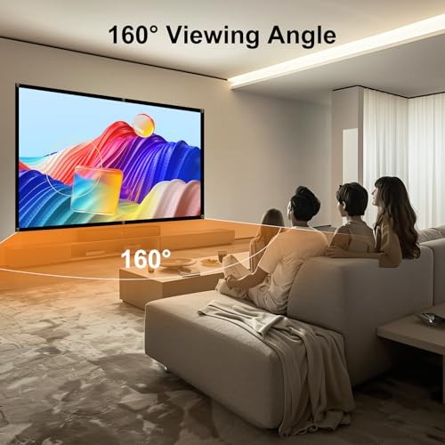 Projector Screen, 100 inch Projection Screen, 16:9 Foldable Portable