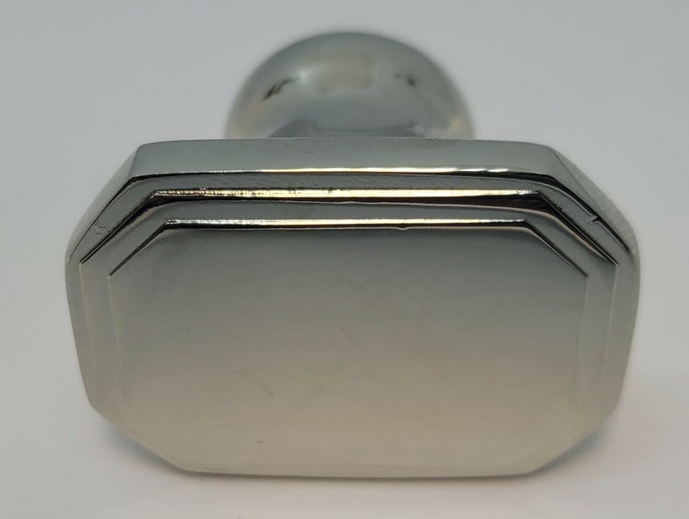 1-1/4" Oblong Octagonal Knob Polished Solid Brass Nickel pull desk small cabinet
