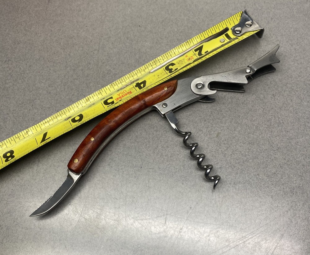 Vintage Folding Corkscrew Knife Bottle Opener Bar Ware Tool
