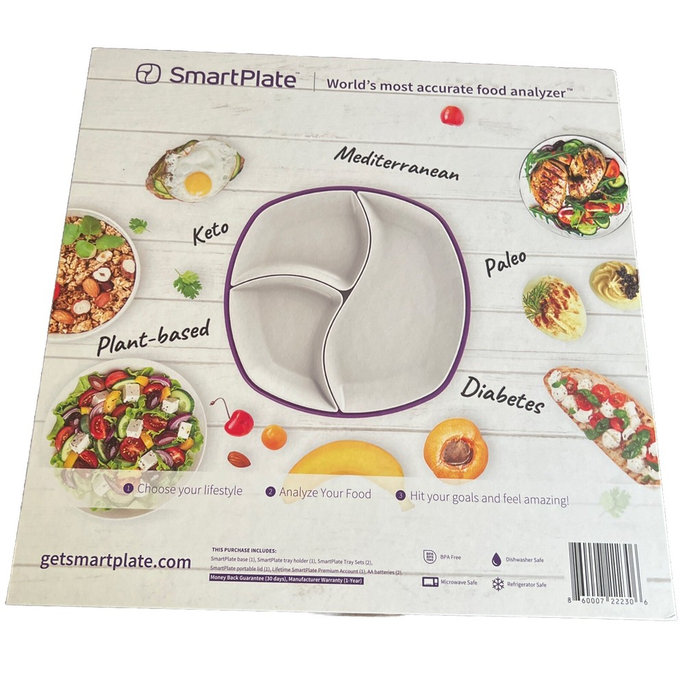 Smart Scale Plate Portion Control System Device and App White Color