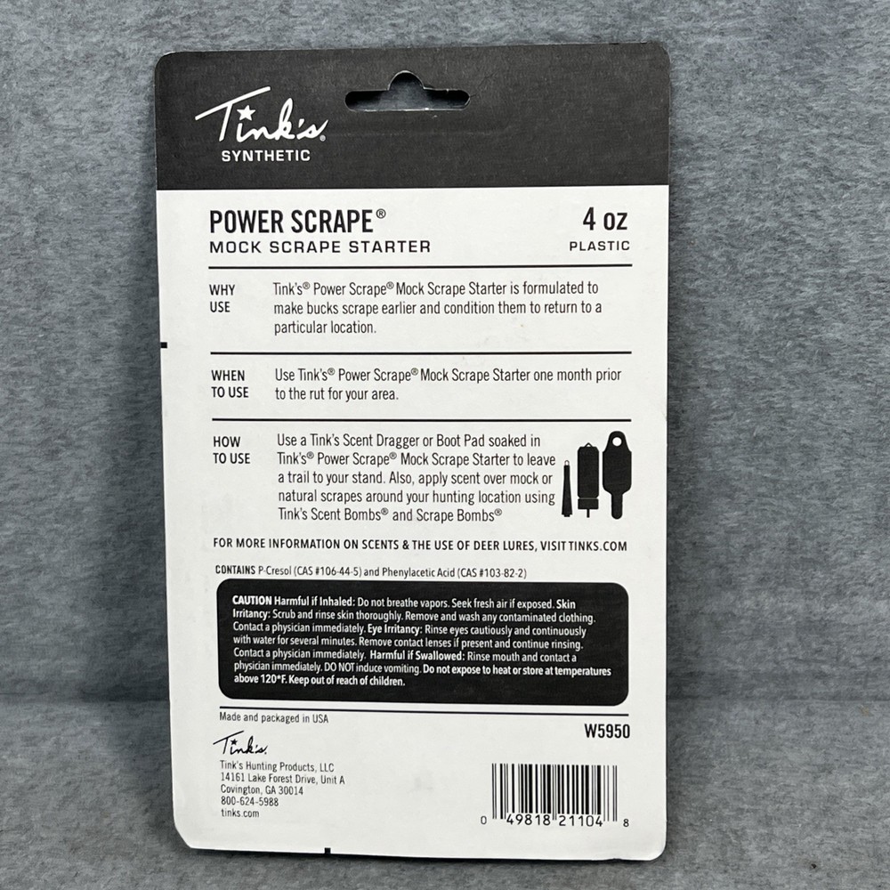 Tink's Power Scrape Starter 4 Oz Bottle Hunting Accessories Mock Scrape Starter