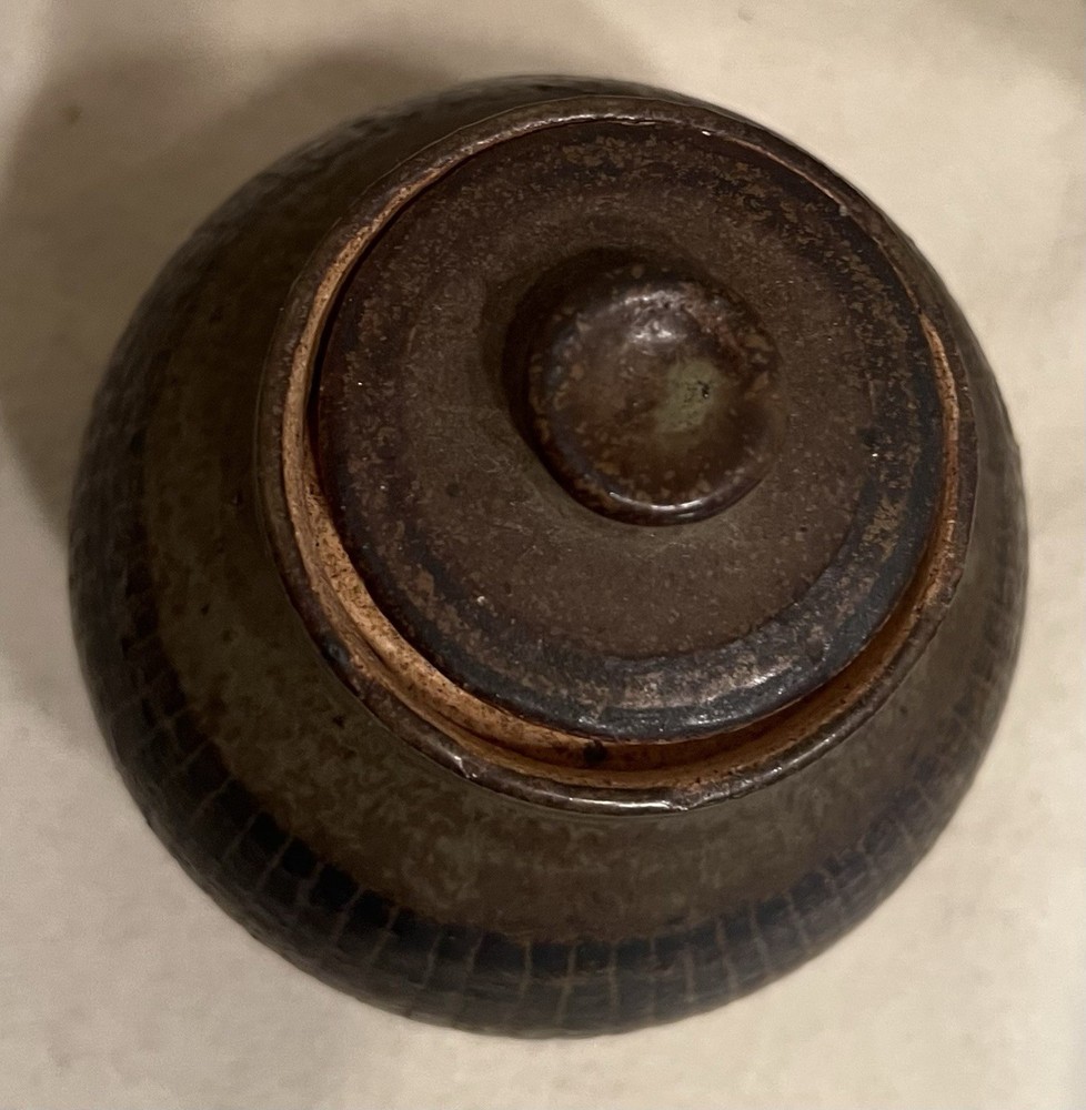 Vintage Studio Pottery Jar with Lid Signed