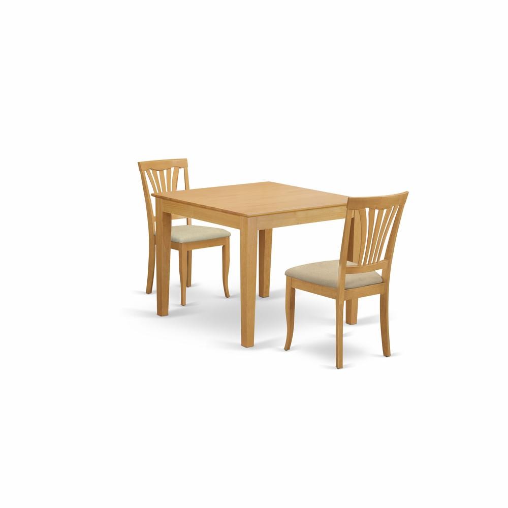 OXAV3-OAK-C 3 Pc Kitchen Table set - Dining Table for small spaces and 2...