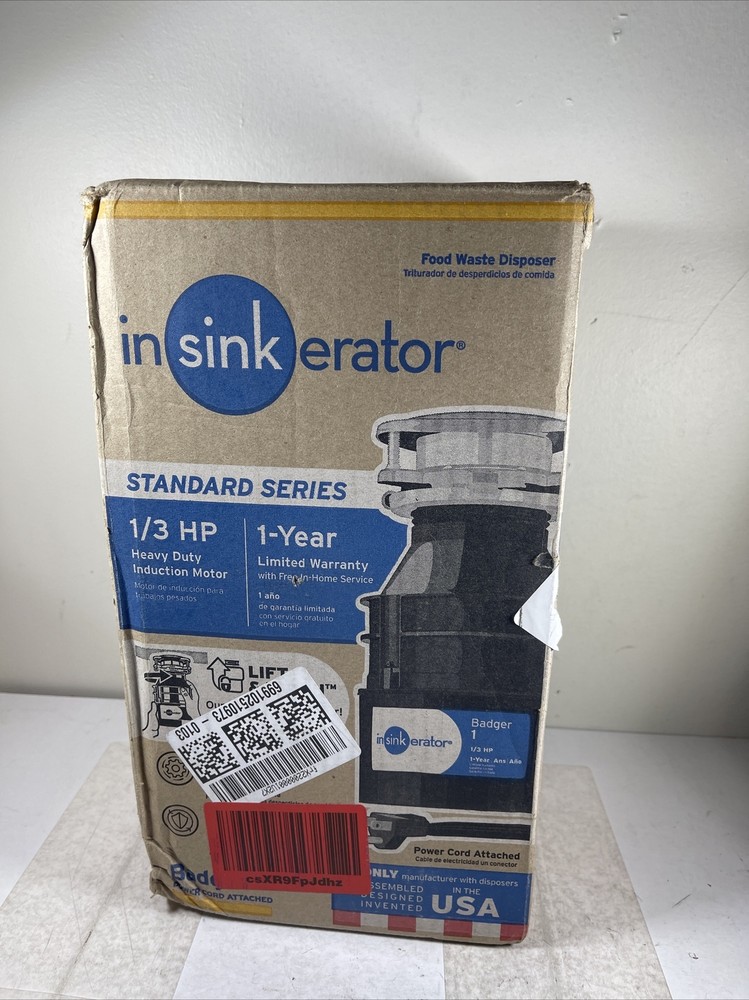InSinkErator Badger 1 Corded 1/3HP Heavy Duty Induction Garbage Disposal