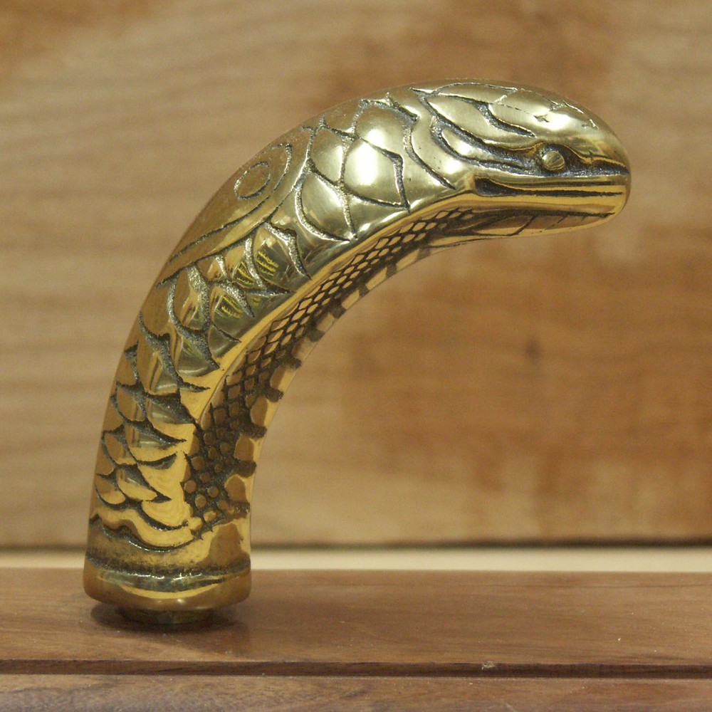 King Cobra Brass Walking Cane Handle  - Brass Cane Handle - PC23