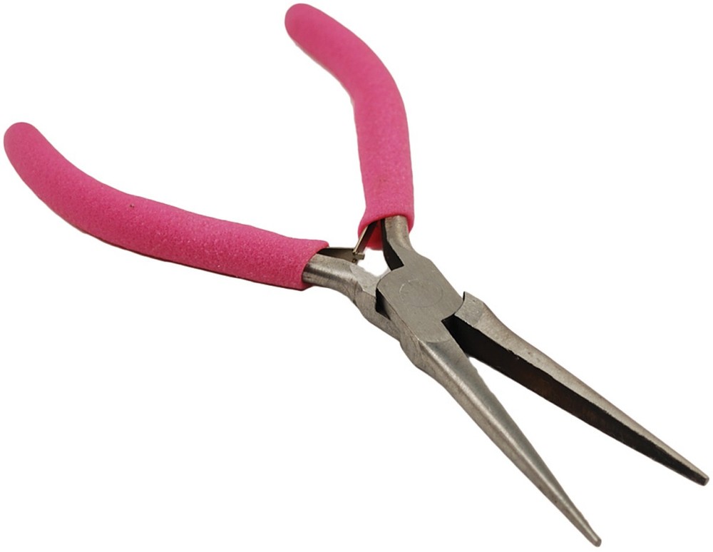 Long Flat Nose Pliers W/Soft Grip Handle 6"