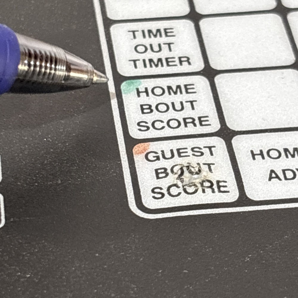 Nevco Scoreboard Controller Operator Wrestling ? Button Overlay Model 222-2583